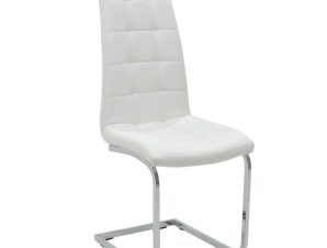 Καρέκλα Darrell Μεταλλική Χρωμίου Pu White 41X54X107Cm 029-000004