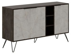 Μπουφές Clara 119-001132 142×35.5x83cm Light Walnut-White Marble Effect