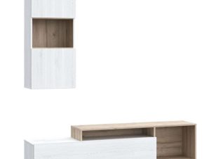 Σύνθεση Τηλεόρασης Halmi 318-000012 180x39x190cm White-Oak