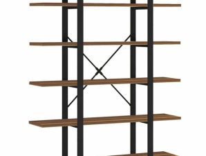 Βιβλιοθήκη Esthon 197-000228 120x28x180cm Walnut-Black