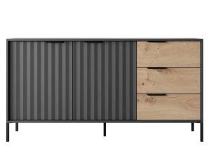 Μπουφές Με Συρτάρια Rave L_RV_21_2d3s_c 153x82x40cm Anthracite-Natural