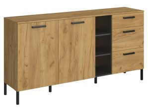 Μπουφές Santes TO-SANTES2D3S 180x42x92.5cm Gold Oak-Graphite