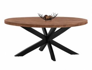 Τραπέζι HM8483.11 Oval Από Μασίφ Ξύλο Mango 210x100x78cm Natural-Black