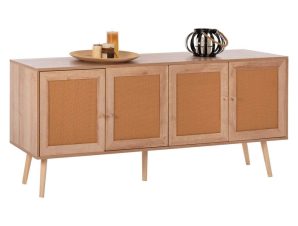 Μπουφές Colm HM9440.11 Συνθετικό Rattan Στις 4 Πόρτες 160×39,5x71cm Natural-Beige