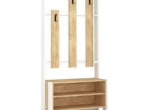 Έπιπλο Εισόδου Chester 207483 90x36x180cm Oak – White