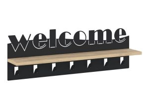 Κρεμάστρα Τοίχου Welcome 0241575 86×15,2x29cm Black – Sapphire Oak