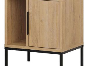 Κομοδίνο Glynn 0249794 45x35x50cm Black-Oak