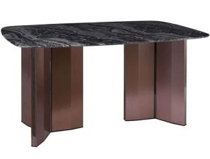 Τραπέζι Barry ΕΜ782,1 160x90x73cm Marble Black-Walnut