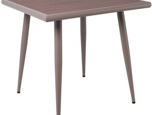 Τραπέζι Κήπου Serrano Ε6890,1 80x80x74cm Walnut-Beige