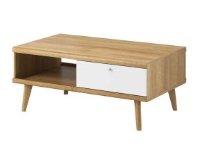 Τραπεζάκι Riviera II 40109-PR Natural-White 107Χ46Χ67 cm