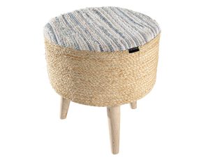 Σκαμπό Βαμβάκι-Jute Stool Kilim 40x40x40εκ. Guy Laroche (Ύφασμα: Βαμβάκι 100%) – Guy Laroche – 5206480656903